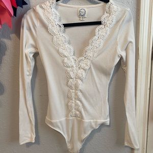 White lace bodysuit